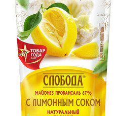 Майонез Слобода с Лимонным Соком 67% 400мл